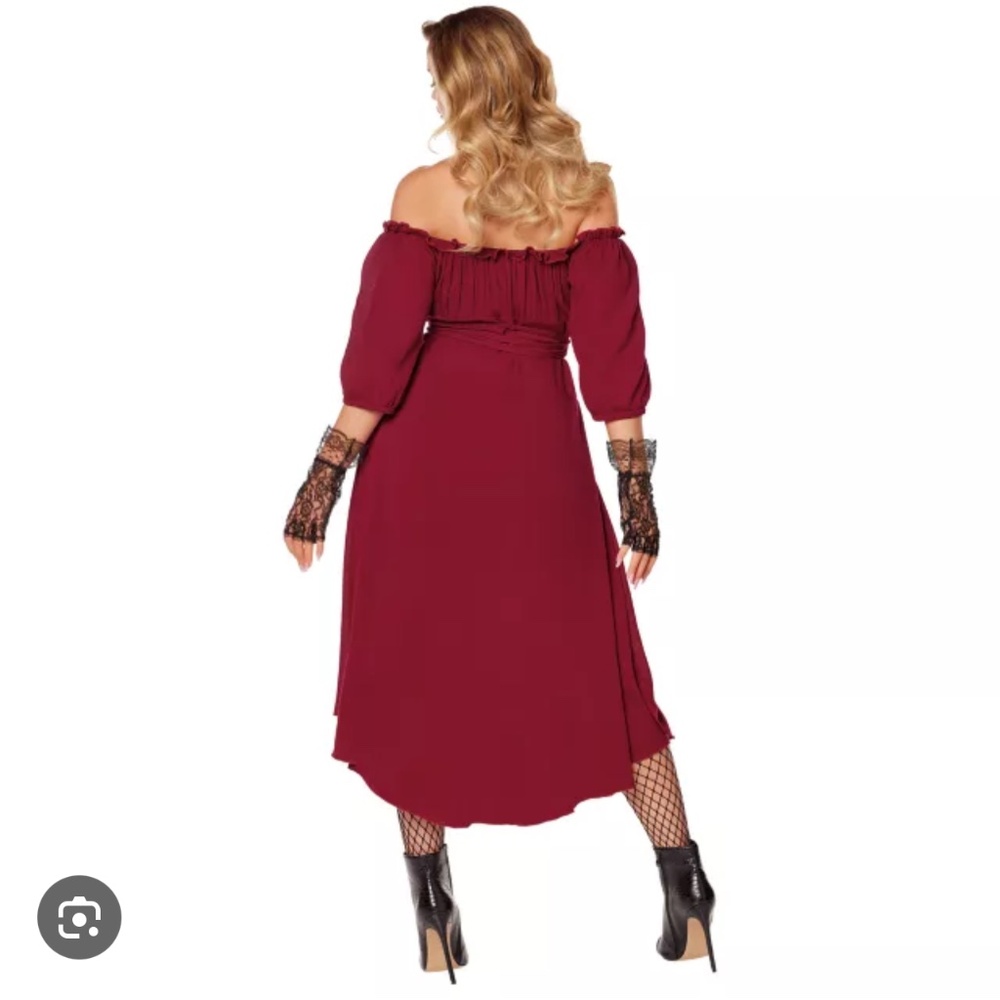 Burgundy ( red) peasant dress